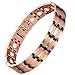Feraco Solid Copper Bracelets for Men Arthritis Pain Relief Strong Magnetic Therapy Bracelet, Adjustable