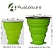 AVALEISURE Collapsible Silicone Travel Cup - The Genuine 10oz Foldable Drinking Mug with Lid, BPA Free, Water, Coffee, Tea, Snacks for Hiking, Camping, Picnic (green)