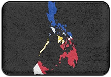 EWD8EQ Flag Map Of The Philippines Non-slip Indoor/Outdoor Floor Mat For Health And Wellness Offices Entrance Rug 23.6"x 15.7"