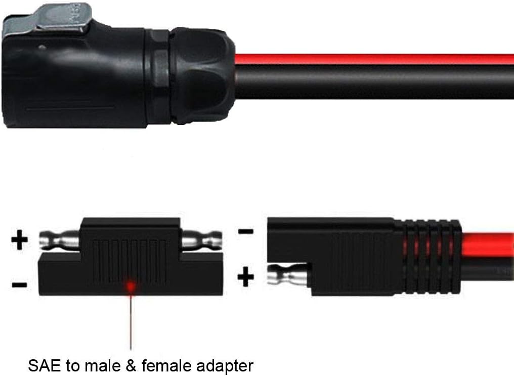 2 Pin Power Industrial Circular Connector, JP Lifestyle 10AWG SAE Adpater LP20 Cable for Furrion, Solar Panel Suitcase, Forrest River RV Ports, DIY Battery, Grand Design RV's Industry: Garden & Outdoor