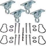 Safe-Kidz Heavy Duty Swing Hangers :: Set of 4 Playset Hangers for Wooden Swing Sets :: Complete Kit Includes Mounting Hardware, Snap Hooks & Properly Sized Drill Bit for EZ Installation