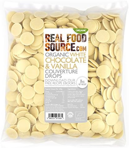 RealFoodSource Certified Organic White Chocolate Vanilla Drops (500g)