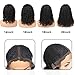 FAVE 14 Inch Curly Bob Human Hair Wigs for Black Women Brazilian Virgin With Baby Hair Remy Afro Curly Lace Front Human Hair Wigs Middle Part Wig Human Hair 150% Density Natural Color (14 inch)