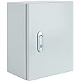 Steel Electrical Junction Box, Indoor&Outdoor Electrical Enclosure Box, Wall Mounted Waterproof&Dustproof Metal Box, Universal Electric Equipment Enclosure Box with Safety Locks and Mounting Plates