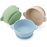 PandaEar 3 Pack Baby Bowls with Suction| Stay Put Silicone Food Bowl for Babies Kids Toddlers Infants| Food Grade Soft Safe BPA-Free Silicone (Multi-Color)