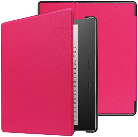 Leather Cover Case for All-New Kindle Oasis (9th Generation,2017 Release Only) Tablet Premium Ultra Cover with Auto Wake / Sleep for Kindle Oasis E-readers 7inch 2017 (Hot Red)