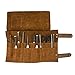 Hide & Drink, Snap Tool Roll Up Bag with 14 Slots, Portable Carry Case for Barbers, Salon Storage Organizer Pouch, Full Grain Leather, Handmade, Swayze Suede
