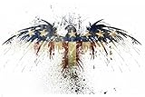 STARS & STRIPES American Eagle POSTER 24X36 UNIQUE PATRIOTIC Painted Design