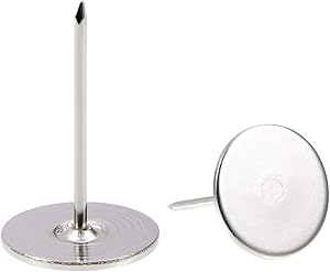 uxcell Upholstery Nails Tacks 19mmx30mm Flat Head Furniture Nails Silver Tone for Furniture Sofa Headboards, 20 Pcs