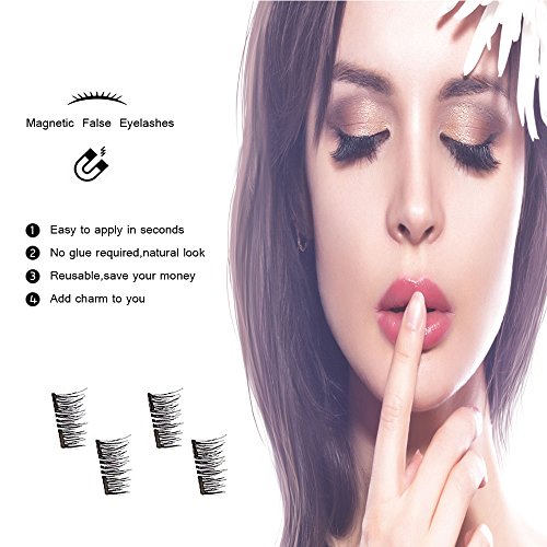 3D Magnetic Eyelashes by TrimDish, Reusable False Eyelashes for Natural Look (4 Pieces), No Glue Required Fake Mink Lashes - Thumbnail 4