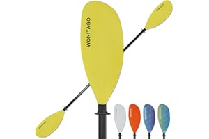WONITAGO Kayak Paddle with Fiberglass Shaft and Reinforced Nylon Blade, Adjustable Kayaking Oars, 3 Piece, 230-250 cm/90-98 inches, 210-230 cm/82-90 inches