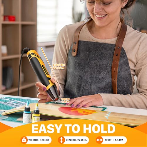 SEEKONE Mini Heat Gun 2 Temperature 260℃/450℃, 350W Handheld Hot Air Gun Tool 1.5S Fast Heating with Overload Protection, Non-Slip Rubber Body, Nozzle for Craft Embossing, Shrink Wrapping