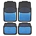 BDK Real Heavy Duty Metallic Rubber Mats for Car SUV and Truck (Blue Black) - All Weather Protection, Trimmable