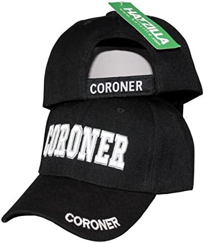 CORONER - Law Enforcement, Baseball Cap Hat Black 3D Embroidery