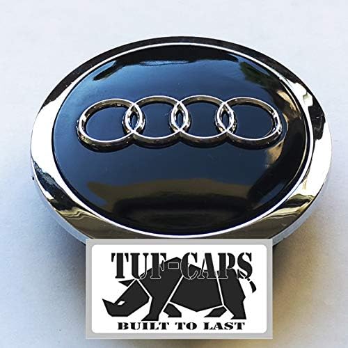TUFCAPS ALLOY WHEEL CAP 69MM BLACK - refit to A1 A2 A3 A4 A5 A6 - SET OF 4 replacement caps