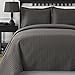 Extra Lightweight and Oversized Comfy Bedding Frame Embossing 3-piece Bedspread Coverlet Set (King/Cal King, Gray)