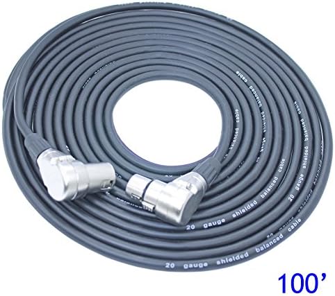 pLoYnk Pro Audio XLR Cable with Adjustable Connectors (100ft, Adjustable Male and Female)