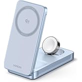UGREEN 25W 3-in-1 Foldable Magflow Wireless Charger, Qi2 Magsafe Travel Charger for iPhone 17/16/15/14/13/12 AirPods and Apple Watch, Ultra-Compact Pocket-Size Charging Pad