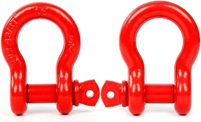 FreeTec 3/4" Bow Shackles 4.75 Ton D Ring Heavy Duty Galvanized Lifting 2 Pack
