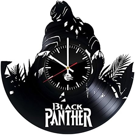 Black Panther T'Challa Vinyl Record Wall Clock - Decorate your space with Modern Art Ideas - Best birthday unique gifts for girlfriend and boyfriend