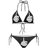 JEOCODY Women's High Waist Halter Bikini Set Two Piece Swimsuits Triangle Bikini Sets