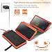 Solar Charger 10000mAh, 4.5W Qi Wireless Charger Portable Power Bank External Battery Back with 3 Solar Panels, Flashlight, Dual 5V/2.1A USB Port, IP65 Rainproof for Camping Hiking Fishing(Orange)