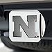 FANMATS 15058 Nebraska Cornhuskers Chrome Metal Hitch Cover with Chrome Metal 3D Emblem