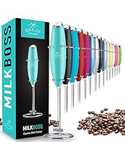 Zulay Original Milk Frother Handheld Foam Maker for Lattes - Whisk Drink Mixer for Coffee, Mini Foamer for Cappuccino, Frappe, Matcha, Hot Chocolate by Milk Boss (Caribbean Aqua)