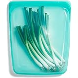 Stasher Silicone Reusable Storage Bag, 1/2 Gallon (Aqua) | Food Meal Prep Storage Container | Lunch, Travel, Makeup, Gym Bag 