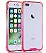BAISRKE Clear Case for iPhone 7 Plus, Slim Shock Absorption Protective Case Soft TPU Bumper & Hard Plastic Back Cover Phone Cases for iPhone 7 Plus / 8 Plus 5.5 inch - Red Pink Gradient