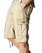 JoJoJoy Men's Casual Loose Fit Cargo Shorts, Straight Multi-Pocket Cotton Outdoor Wear Khaki Size 36