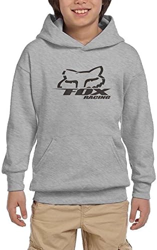 YUooki Youth Fox Racing Logo Hooded Sweatshirt Hoodie With Pocket