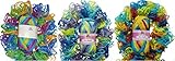 Clearance Pack of 3 Balls Metallic Dee Ruffle Scarf Yarn Mix Colors Lot (mix22)