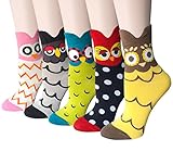 Chalier 6 Pairs Womens Cute Animal Socks Colorful Funny Casual Cotton Crew Socks