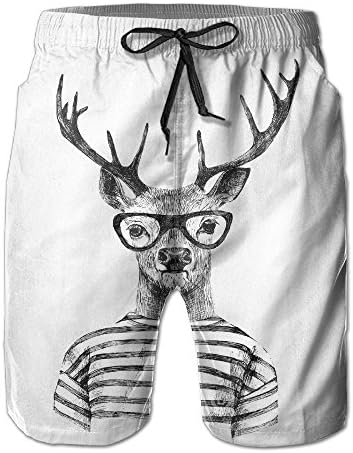 Mens Fashion Quick Dry Beach Short Hipster Elk Casual Beach Short