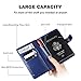 Maxjoy Leather Passport Holder, Passport Book Cover, Passport Wallet for Men/Womem, RFID Blocking Travel Passport Wallet Card Organizer passport case, Blue