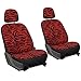 OxGord 21pc Set Zebra Car Seat Cover, Carpet Floor Mat, Steering Wheel Cover, Shoulder Pad Set - Universal Fit, Truck, SUV, or Van - Red