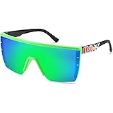 FEISEDY Sunglasses Mens Polarized Women Oversized Flat Top Square Cycling Fishing Golf Hiking Vintage Sun Glasses B2367