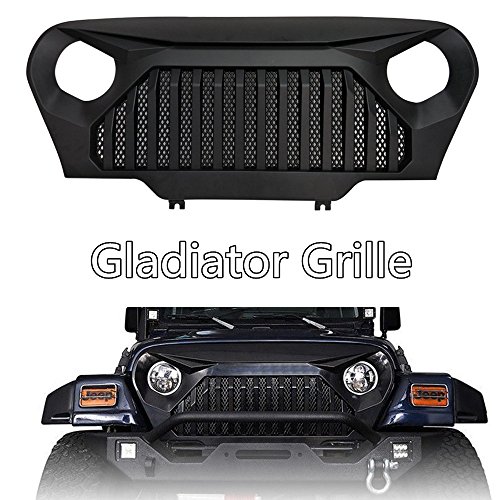 Купить One Piece Matte Black Front Grill Lantsun Gladiator Grille Mesh