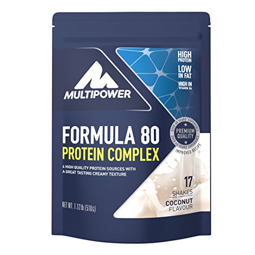 Multipower Formula 80 Protein Complex – Mehrkomponenten Protein Pulver für den Muskelaufbau – Proteinpulver mit Casein für eine langfristige Versorgung – mit cremigem Coconut Geschmack – 510 g Multipower Formula 80 Protein Complex – Mehrkomponenten Protein Pulver für den Muskelaufbau – Proteinpulver mit Casein für eine langfristige Versorgung – mit cremigem Coconut Geschmack – 510 g