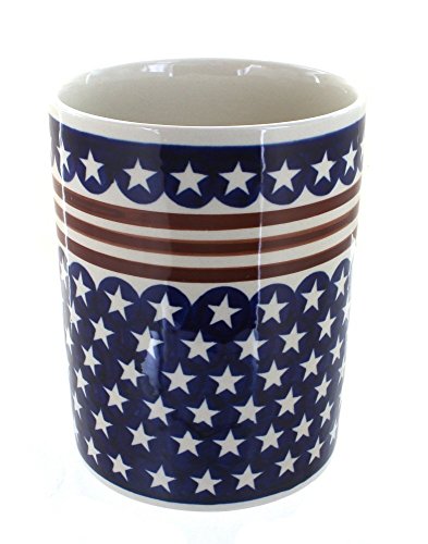 Polish Pottery Stars and Stripes Utensil Jar