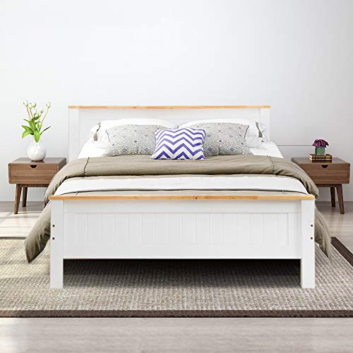 Home Kitchen Inmozata 5ft Solid Pine Wooden Bed Frame King Size