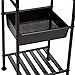 Amazon Basics 5-Tier Bathroom Shelving Unit with Basket, Black, 13.58