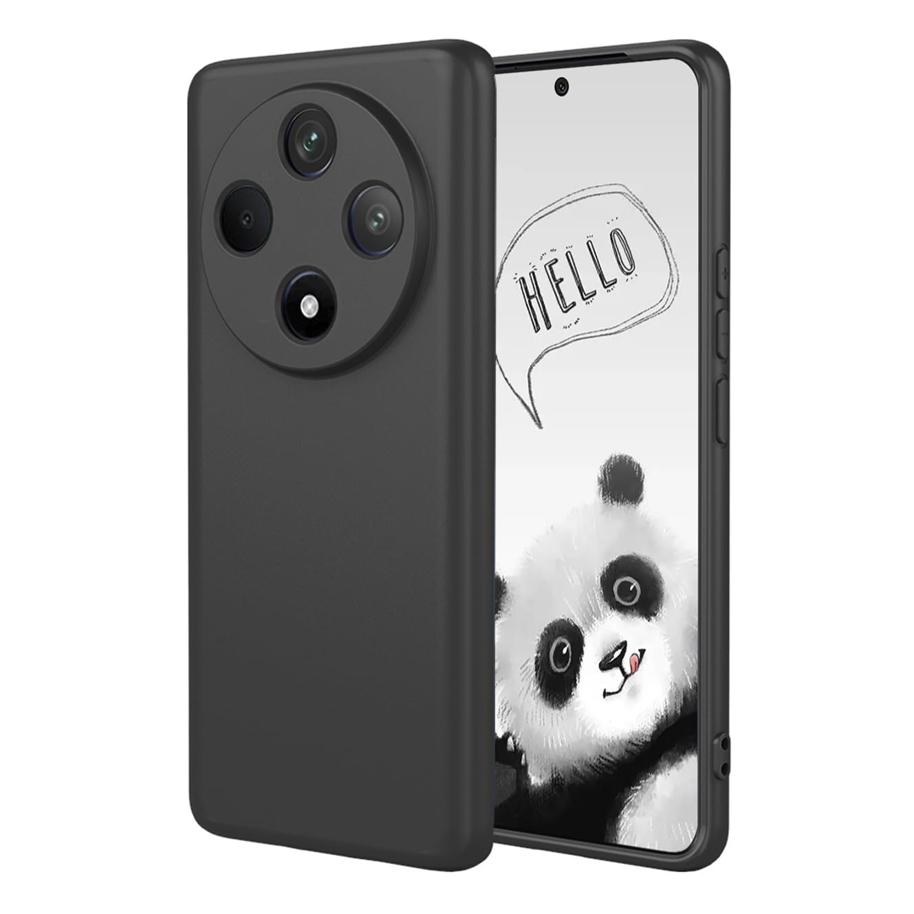 YUECXIN Case for Oppo Reno 12F 4G/Oppo Reno 12 FS 5G (Reno12 F 5G), Ultra thin Liquid Silicone Silky Soft Touch Cover, with Microfiber Lining Shockproof TPU Bumper Rubber Girls Women Case. Black