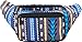 Fanny Pack Belt bag - Crossbody Waist Bag for Men or Women - Hands-Free, Waterproof Large Bumbag for Hiking, Running, and Travel (Gray Boho Aztec)