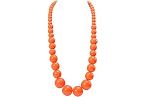 CAIYAO Colorful Natural Wood Round Beaded Strand Necklaces Bohemian Retro Multicolor Bib Big Round Bead Chunky Necklace Ethnic Costume Statement for Women Men Unisex Fashion Wedding Jewelry Gifts