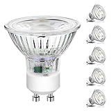 Ascher GU10 COB LED Bulbs, 50W Halogen Bulbs Equivalent, 5W, 420LM, 2700K Warm White, Non-Dimmable, LED Light Bulbs, MR16 GU10 Base/Pack of 5