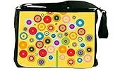 Rikki KnightTM Color Wheel Tree on Yellow Messenger Bag - Shoulder Bag - School Bag for School or Work With Matching Neoprene Pencil Case