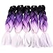 Silike (5 Pieces) Jumbo Braid Kanekalon Hair 24 Inch Omber Jumbo Braiding Hair Extensions (Black/Purple/Grey)thumb 4