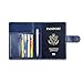 ACdream Passport Holder Cover, PU Leather Travel Wallet Case, RFID Blocking Document Organizer Protecrtor, with Slots for Credit Cards, Boarding Pass, for Women and Men - Dark Blue